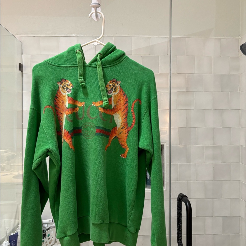 Gucci Green Animal Graphic Hoodie Sweatshirt